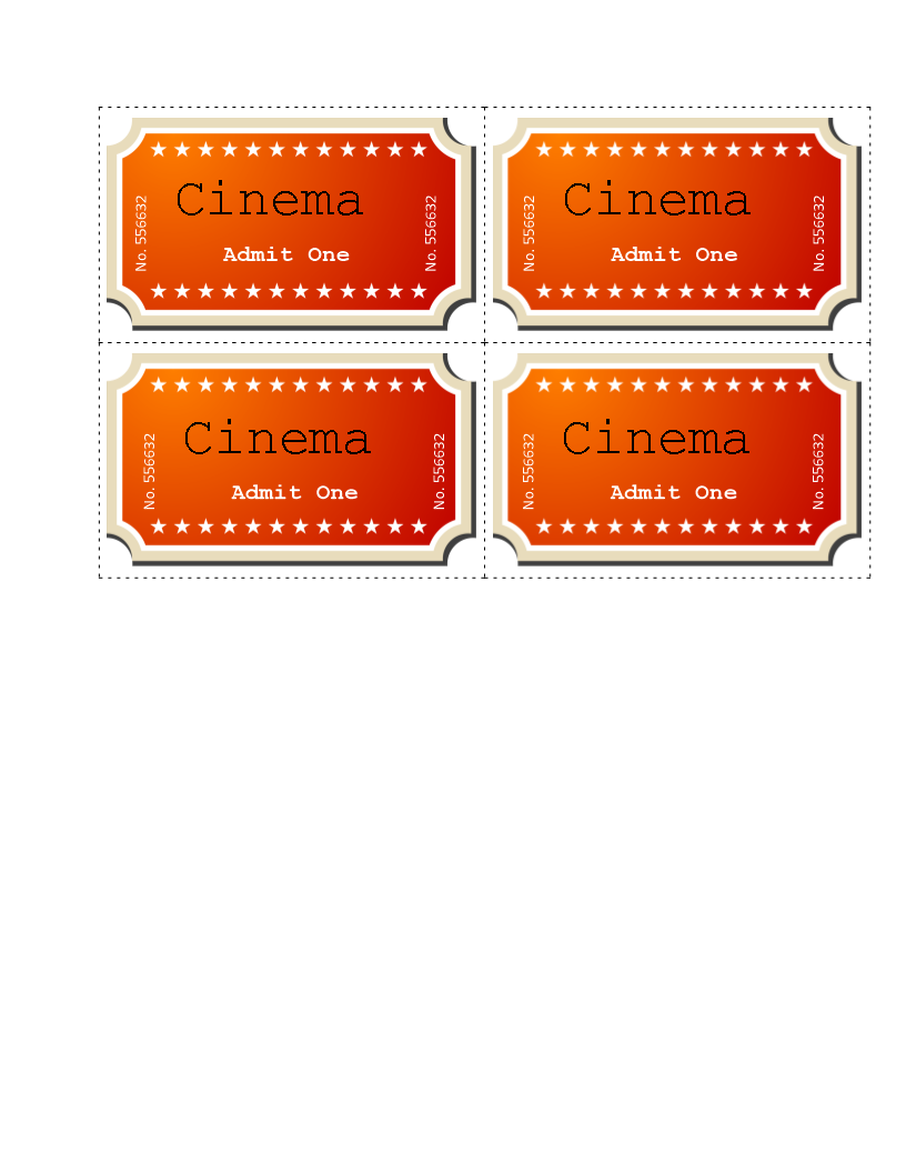 Movie Ticket Templates - Customizable Designs for Movie Tickets