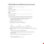 Warranty Deed Template example document template 