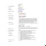 Sales Consultant Experience Resume - Expert in Sales, Customer Service, and Product Promotion example document template 