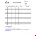 Track Your Petty Cash Disbursements with Our Printable Log example document template