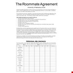 Create a Peaceful Living Environment with Our Roommate Agreement Template example document template