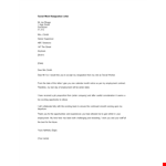 Social Work Resignation Letter example document template