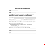 Renew Your Lease Easily: Tenant Agreement and Letter Templates example document template