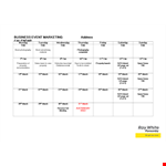 Marketing Calendar example document template