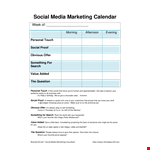 Social Media Marketing Calendar Template example document template