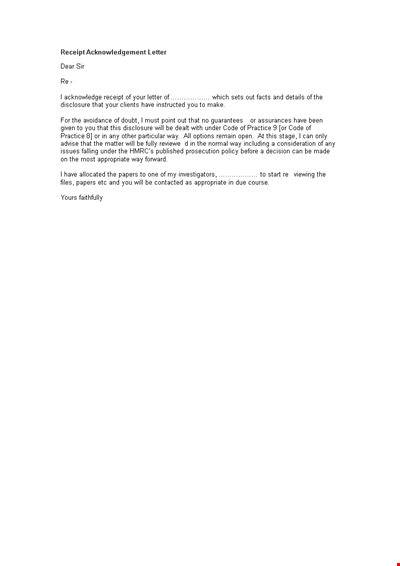 Nonprofit Gift Acknowledgement Letter Template