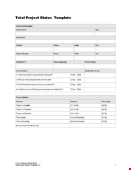 Project Status Report Template Green Yellow