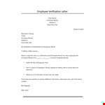 Employment Termination Verification Letter example document template