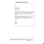 Company Rejection Letter To Applicant example document template