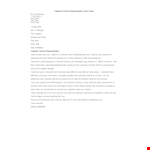 Customer Service Representative Cover Letter example document template 