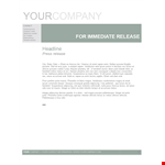 Press Release Template | Boost Your Brand Visibility example document template