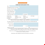 Credit Card Authorization Form Template - Easily Authorize Credit Card Charges example document template