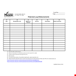 Track Petty Cash Disbursements with Our Petty Cash Log example document template