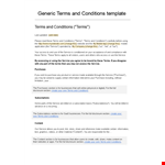 Service Terms and Conditions Template - Customize Your Content Today example document template