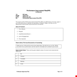 Effective Performance Improvement Plan Template for Improved Performance example document template