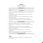 Customer Service Resume Template for Business Customer Service Operations - Ensuring Success example document template