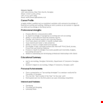 Resume Sample For Fresh Graduate Accounting example document template