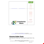 Orderform example document template