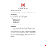 Hotel Offer Letter Format example document template