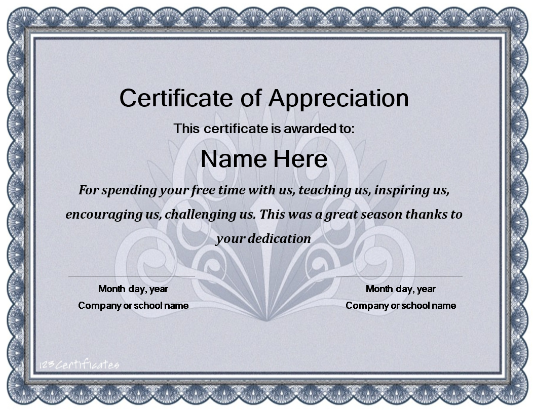 Certificate of Appreciation Template | Customize and Print