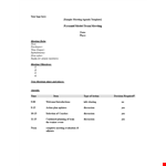 Corporate Minutes – Efficient Meeting Agenda and Productive Discussion example document template