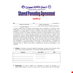 Shared Parenting Agreement Template example document template