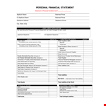 Personal Financial Statement Template - Easily Schedule Your Financial Information example document template