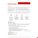 Retail Manager Resume Template - Expertly Crafted Manager Resumes | Dayjob Birmingham example document template 