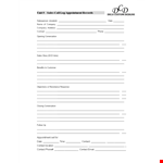 Sales Call Log Template example document template