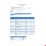 Sample Budget Report example document template