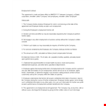 Employment Contract Template | Company & Employee Agreement example document template