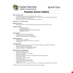 Job Application Cover Letter For Teacher example document template 