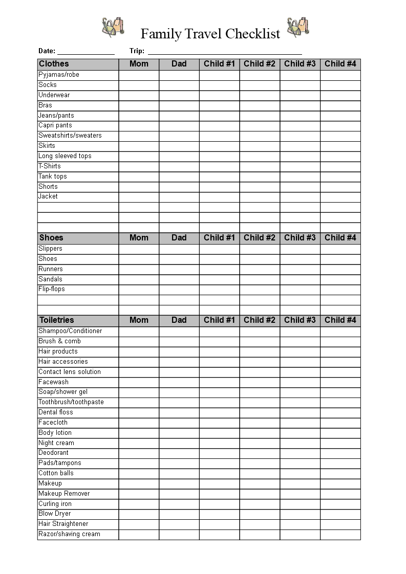 family-vacation-checklist-template