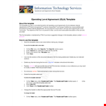 Operating Level Agreement example document template