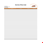 Affordable Services | Customizeable Price List Template example document template