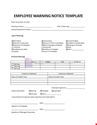 Employee Warning Letter