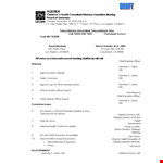 Executive Committee Agenda Template example document template