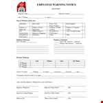 Employee Warning Notice for Violation - Take Action Now example document template