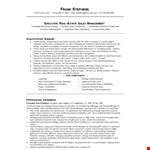 Real Estate Sales Manager Resume example document template