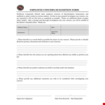 Employee Concerns Suggestion Form example document template