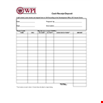 Cash Deposit Receipt example document template