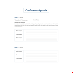 Conference Agenda Format example document template