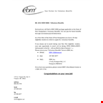 Benefits of Voluntary Congratulations Letter | Company Name example document template