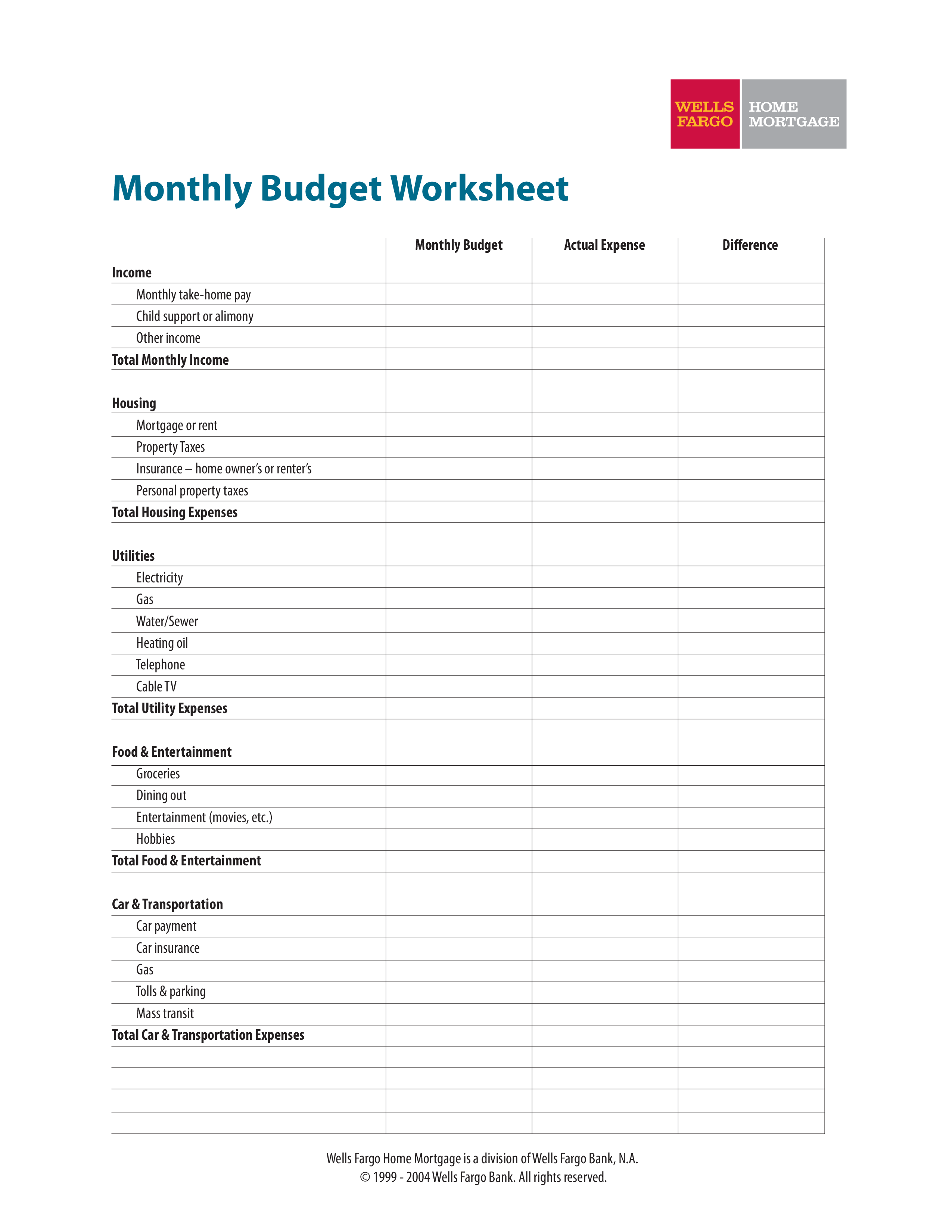 Track Your Monthly Household Expenses and Keep Your Budget in Balance