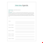 Interview Agenda Format Us Letter example document template 