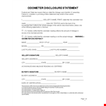 Odometer Disclosure Statement | State Requirements for Vehicle Sellers on Mileage and Odometer example document template