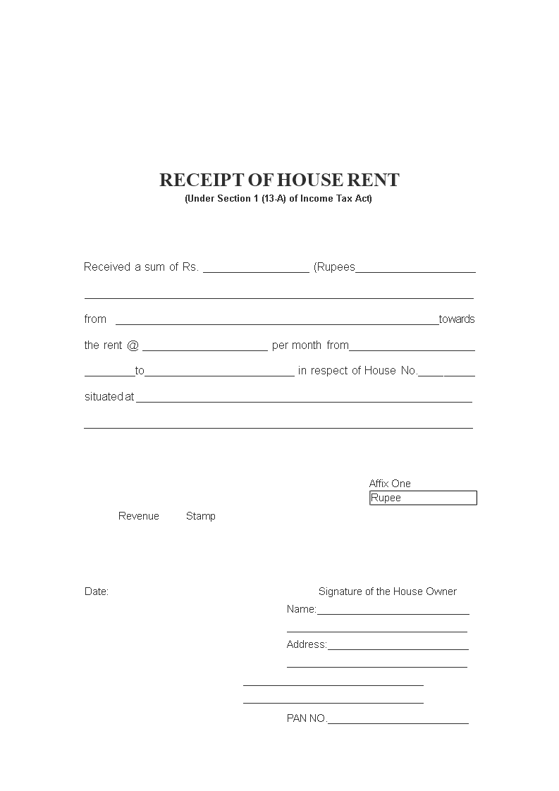 Room Rent Receipt Template - Easily Create and Customize House Rent ...