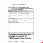 Quality Management Incident Report example document template