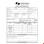 Employment Application Template - Simplify the Hiring Process for Employer and Applicants example document template