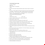 Sample Executive Assistant Resume example document template